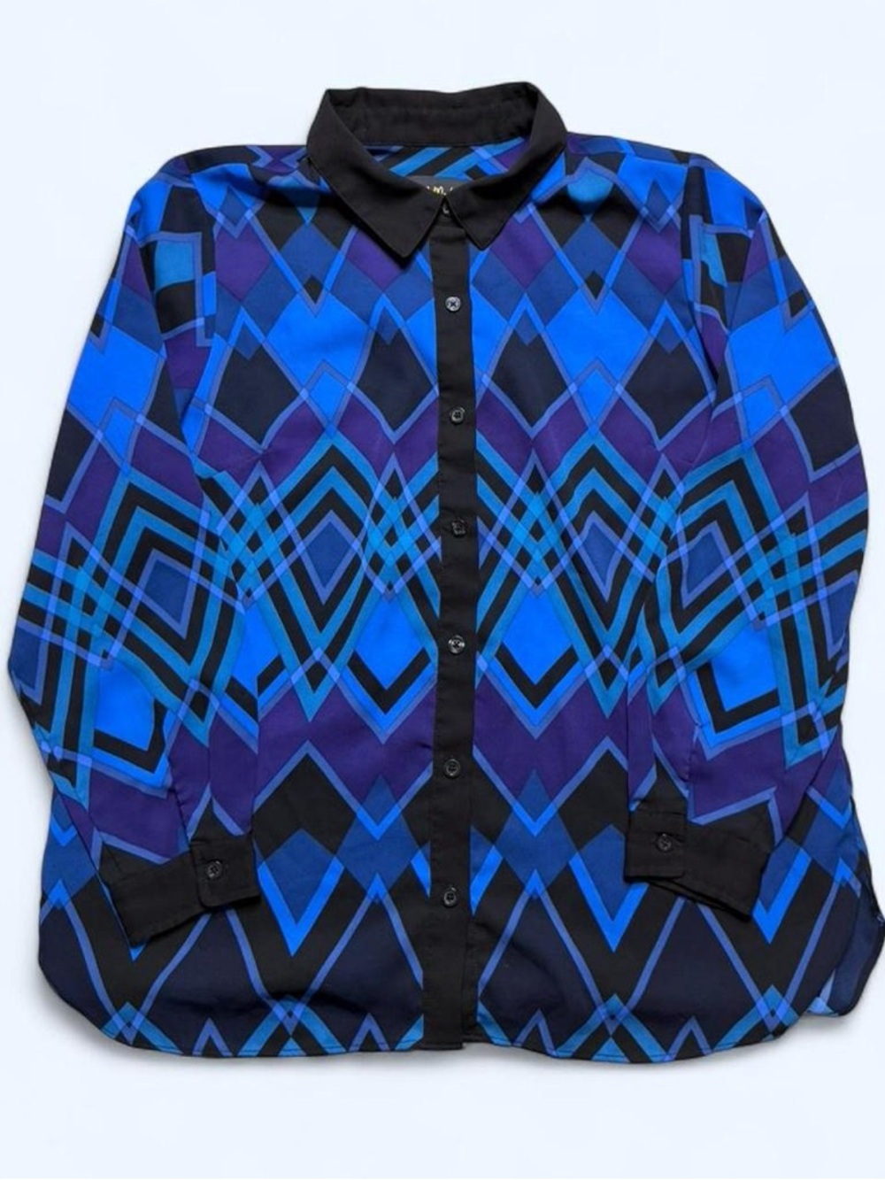 Vintage Bob Mackie Geometric Pattern Blouse